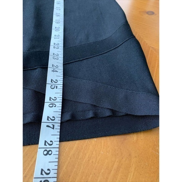 Bebe Strapless Lace Bandage‎ Dress Sz M Rocker Goth Mini MIDI Formal Cocktail - Picture 7 of 9